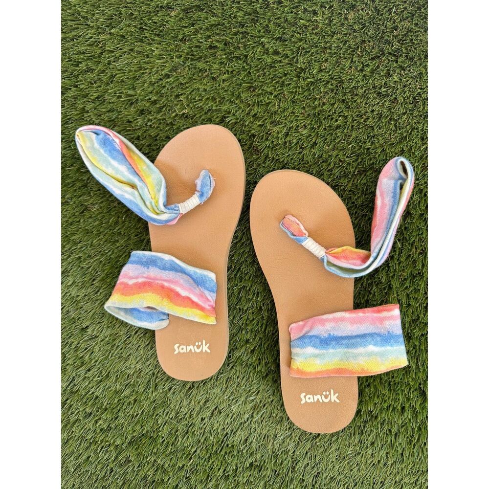 Sanuk Yoga Sling Soft Top Tie-Dye Multicolor Comfort Sandals Size 6
